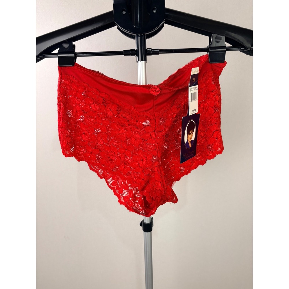 Delta Burke True Red‎ Floral Lace Boyshort Panties Lingerie 7/L DB7570-49